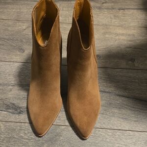 Marc Fisher Tan Suede Ankle Booties